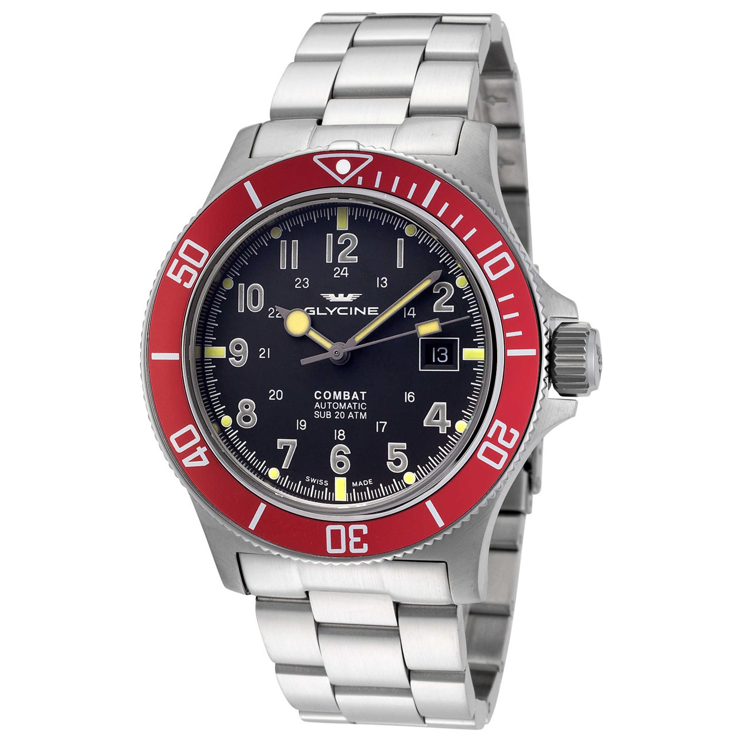 Front view of Glycine Combat Sub 42 Men's Automatic Watch GL0078
