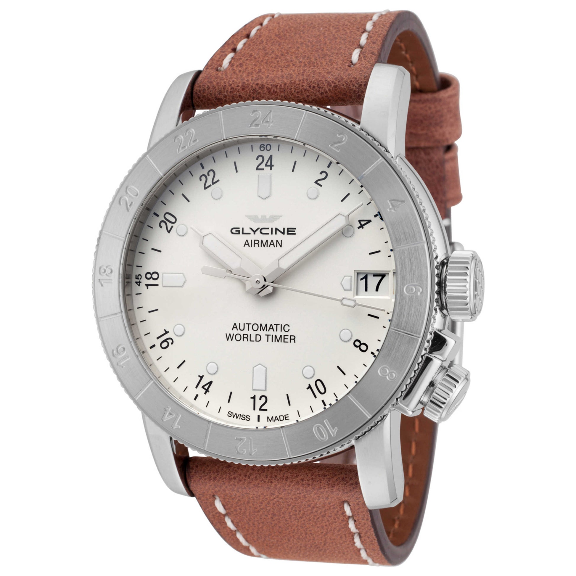 Front view of Glycine Airman 46 Purist Men's Automatic Watch GL0136