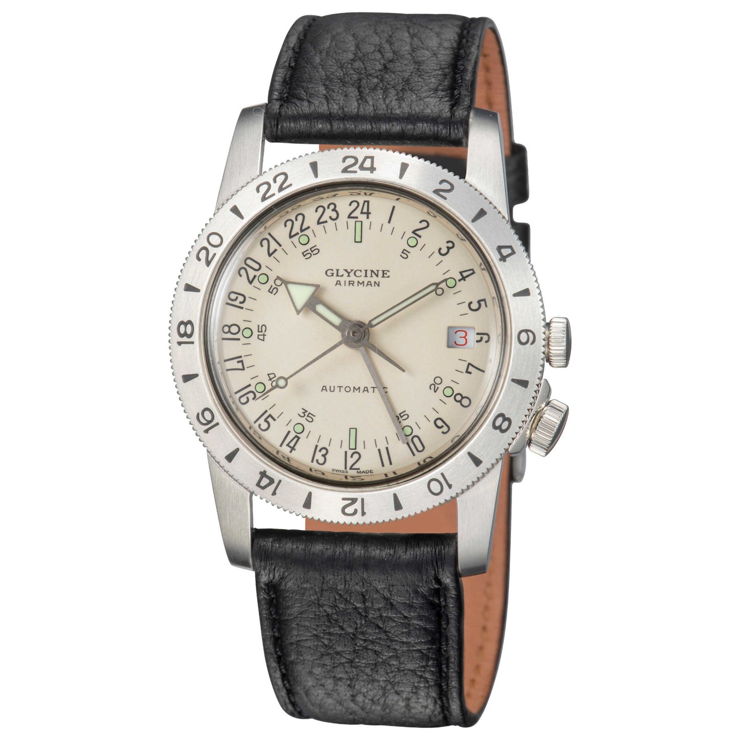 Front view of Glycine Airman No. 1 GMT Men's Automatic Watch GL0160