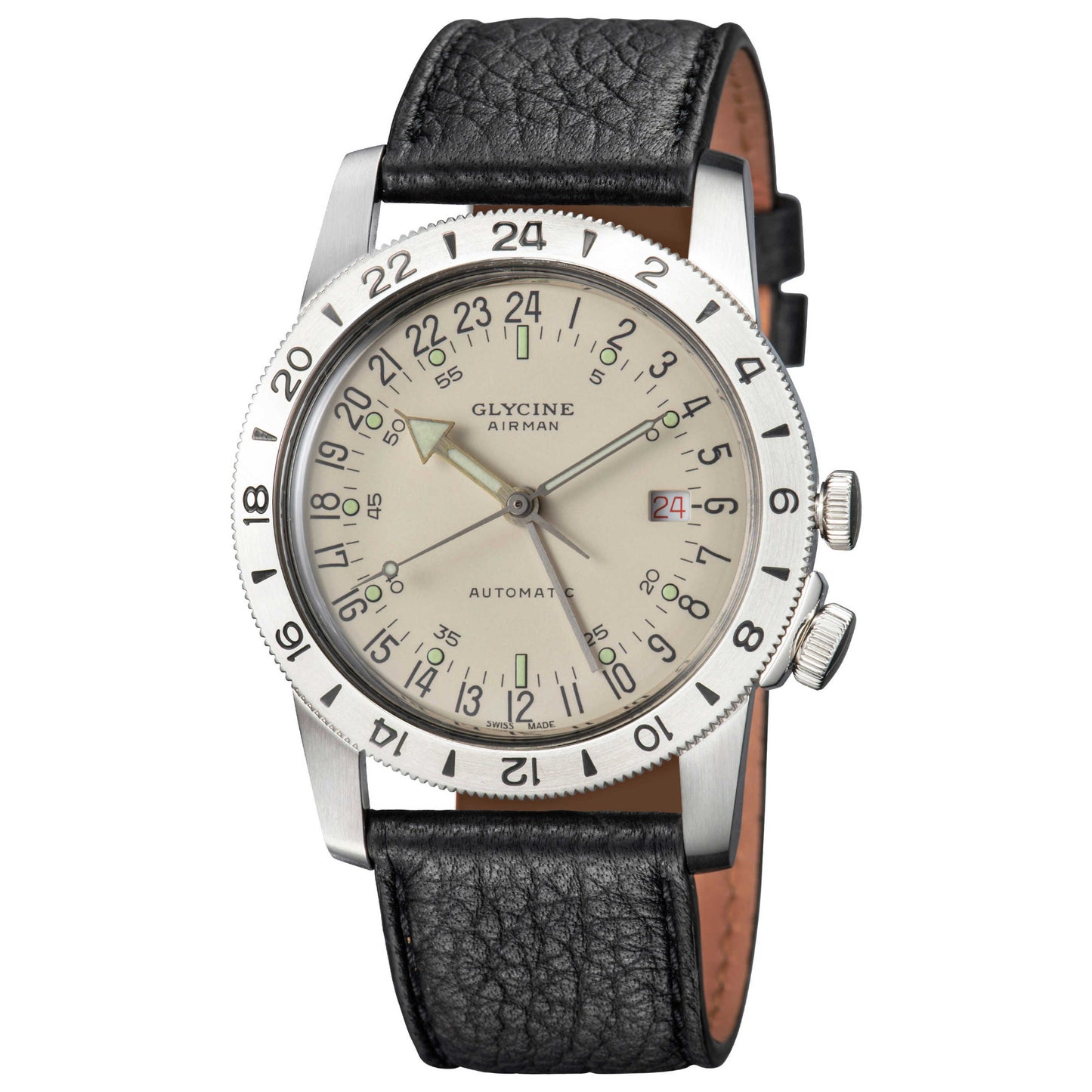 Front view of Glycine Airman No. 1 GMT Men's Automatic Watch GL0164