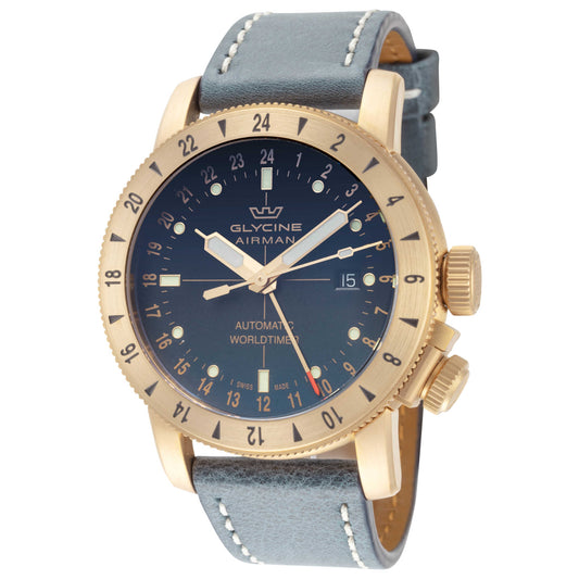 Front view of Glycine Airman Contemporary Bronze GMT Men's Automatic Watch GL0167