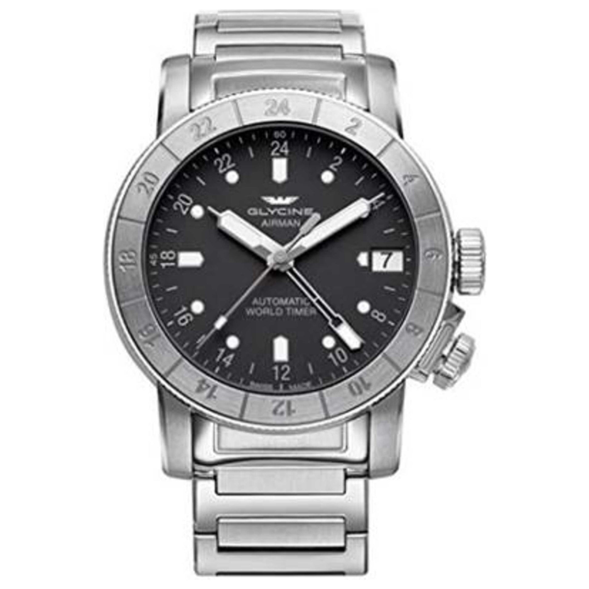 Front view of Glycine Airman 46 GMT Men's Automatic Watch GL0168
