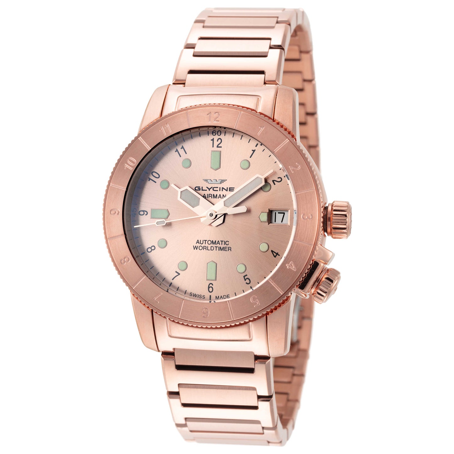 Front view of Glycine Airwoman 36 Double Twelve Women's Automatic Watch GL0179