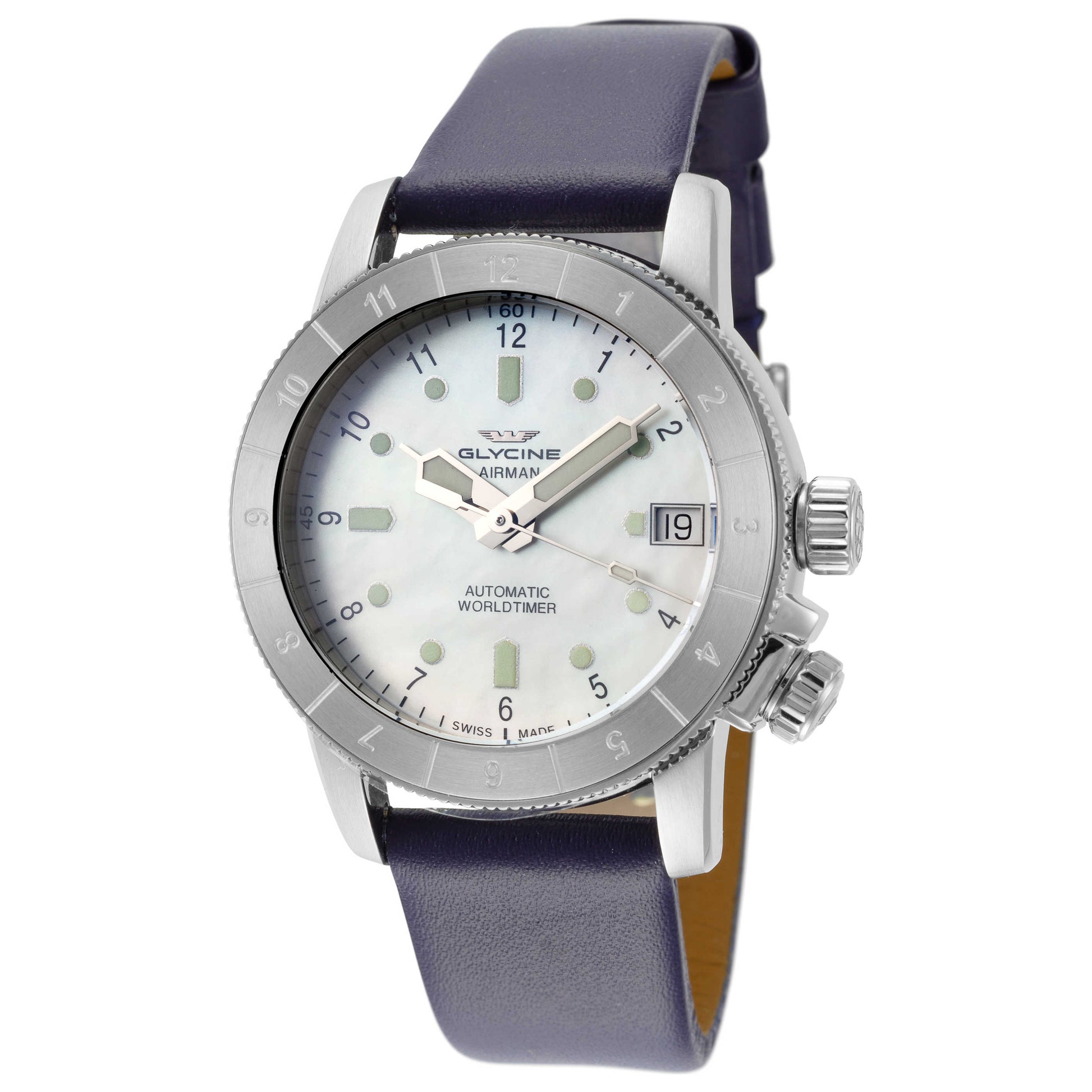 Front view of Glycine Airwoman 36 Double Twelve Women's Automatic Watch GL0181