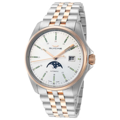 Front view of Glycine Combat Classic Moonphase Men's Automatic Watch GL0192