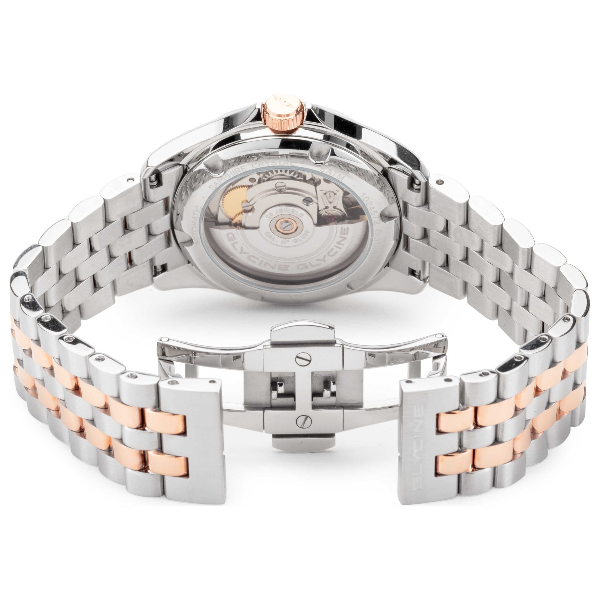 Back view of Glycine Combat Classic Moonphase Men's Automatic Watch GL0194