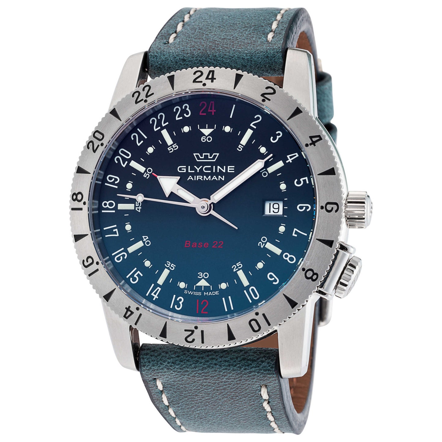 Front view of Glycine Airman Base 22 Purist Men's Automatic Watch GL0204