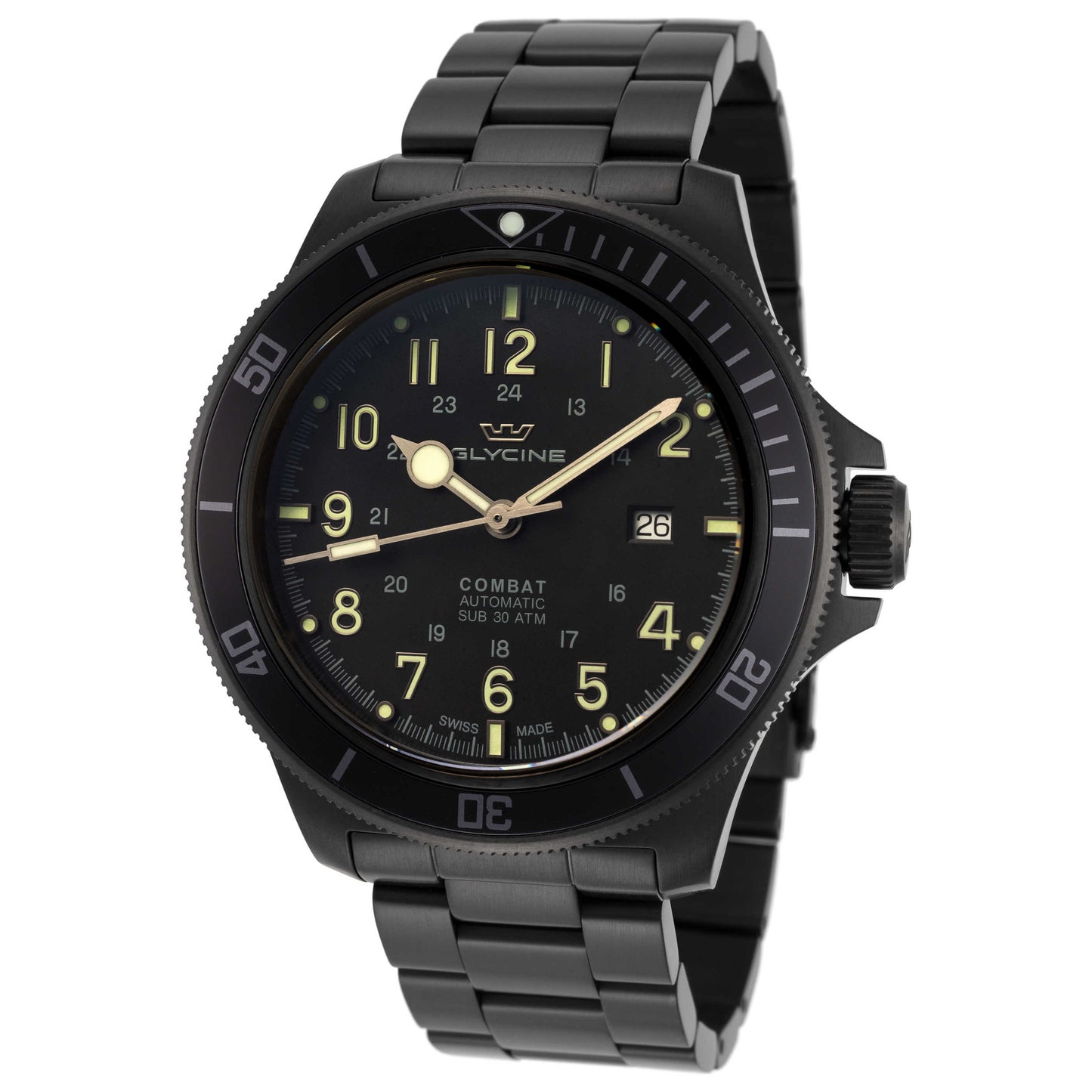 Front view of Glycine Combat Sub 46 Men's Automatic Watch GL0256