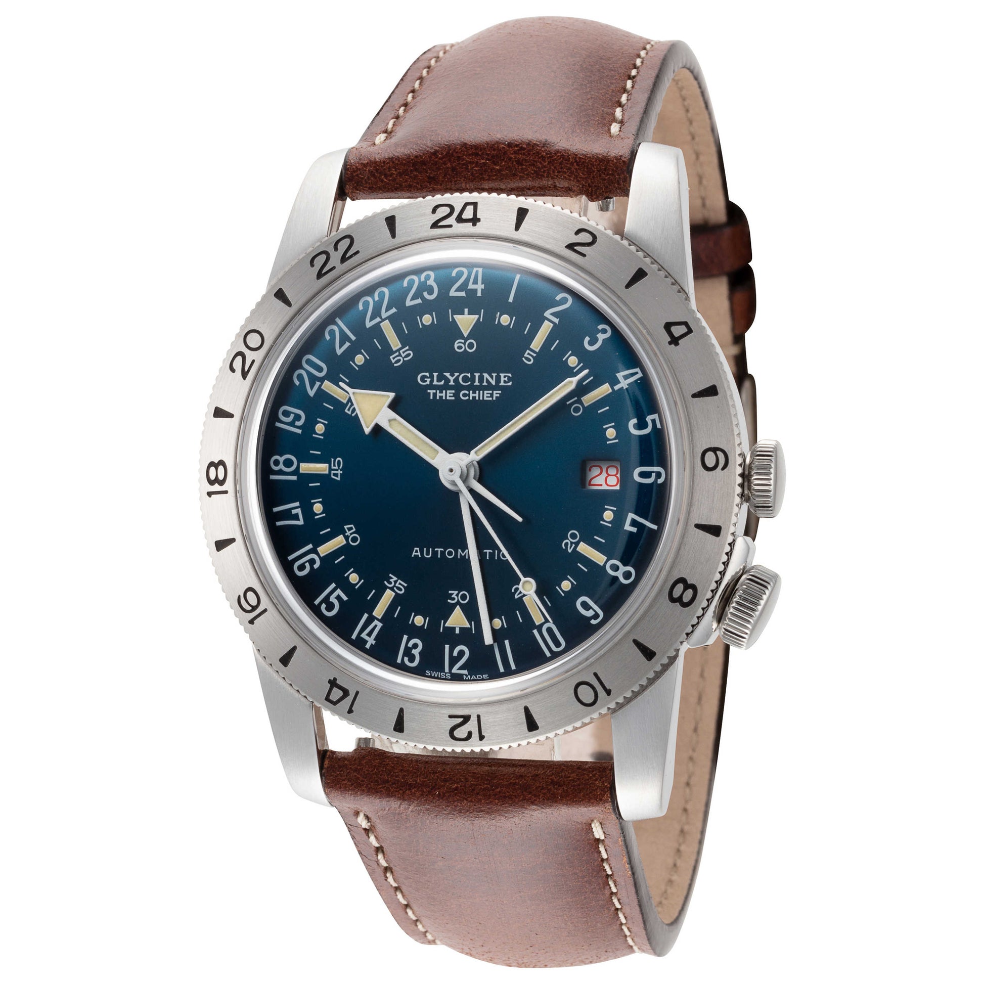 Front view of Glycine Airman Vintage The Chief Men's Automatic Watch GL0306