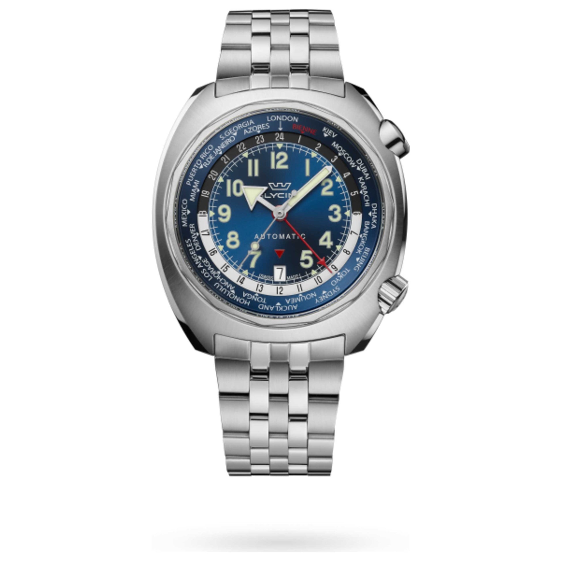 Front view of Glycine Airman SST GMT Men's Automatic Watch GL0310