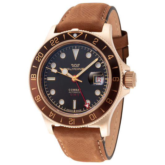Front view of Glycine Combat Sub Sport 42 Bronze Men's Automatic Watch GL0316