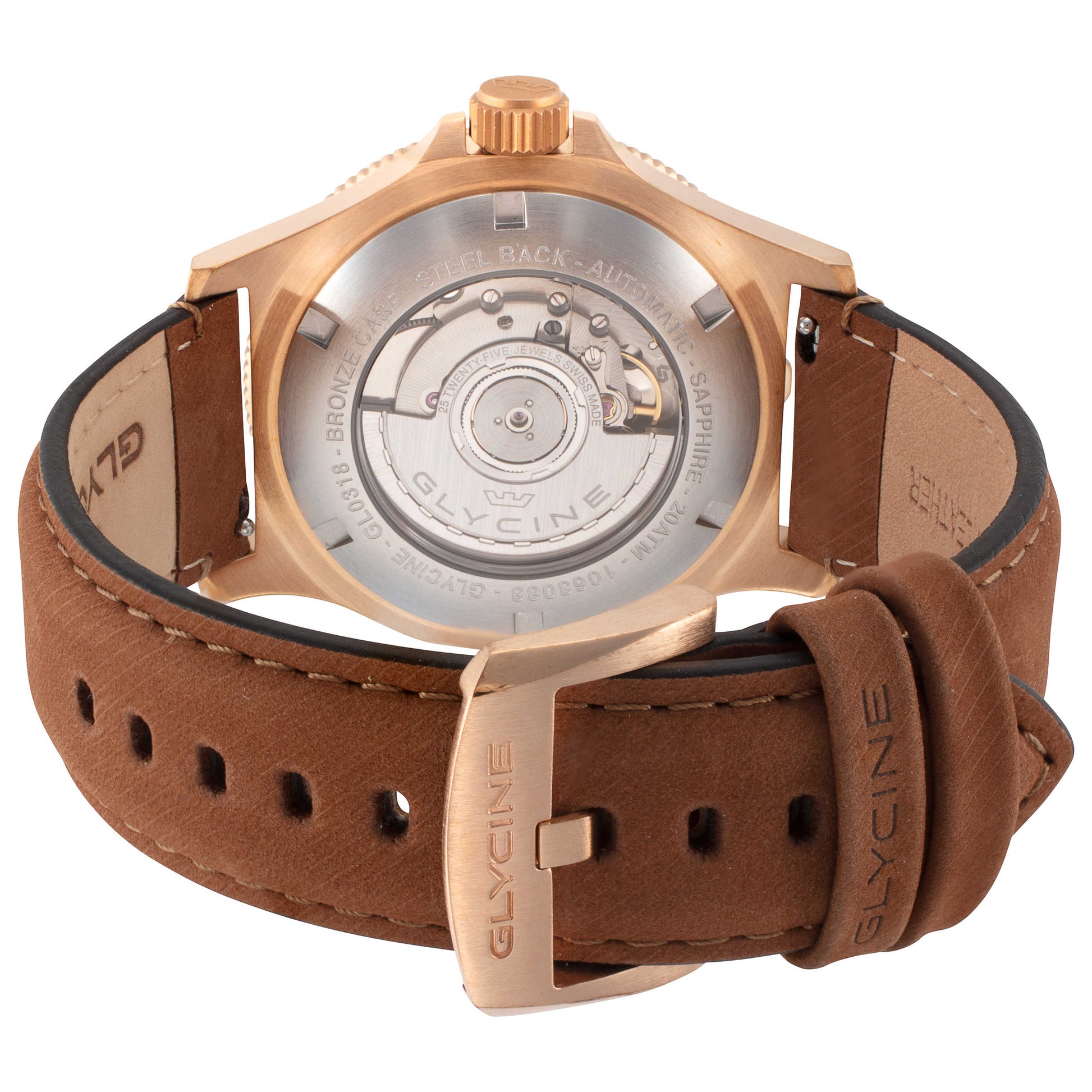 Back view of Glycine Combat Sub Sport 42 Bronze Men's Automatic Watch GL0318