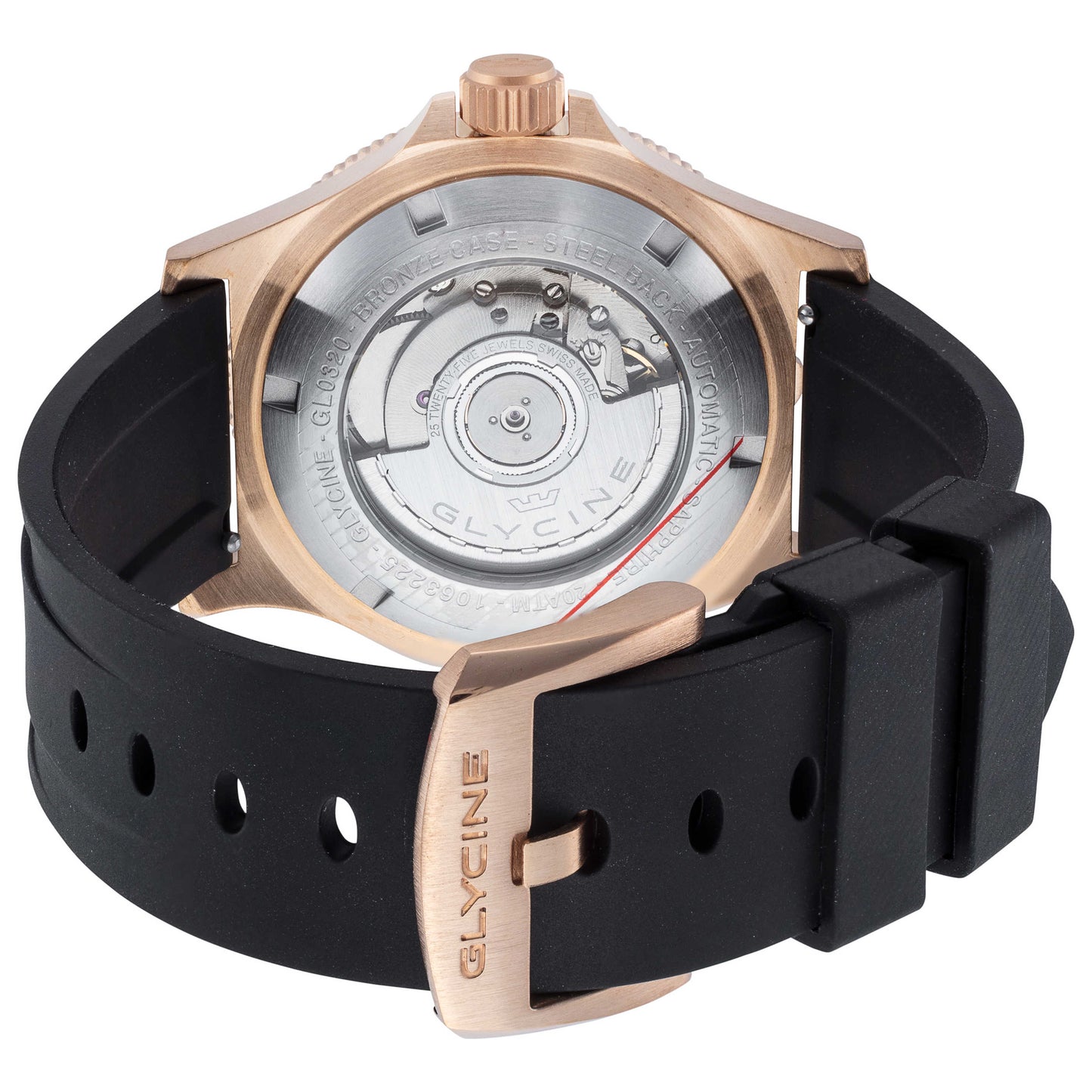 Back view of Glycine Combat Sub Sport 42 GMT Men's Automatic Watch GL0320