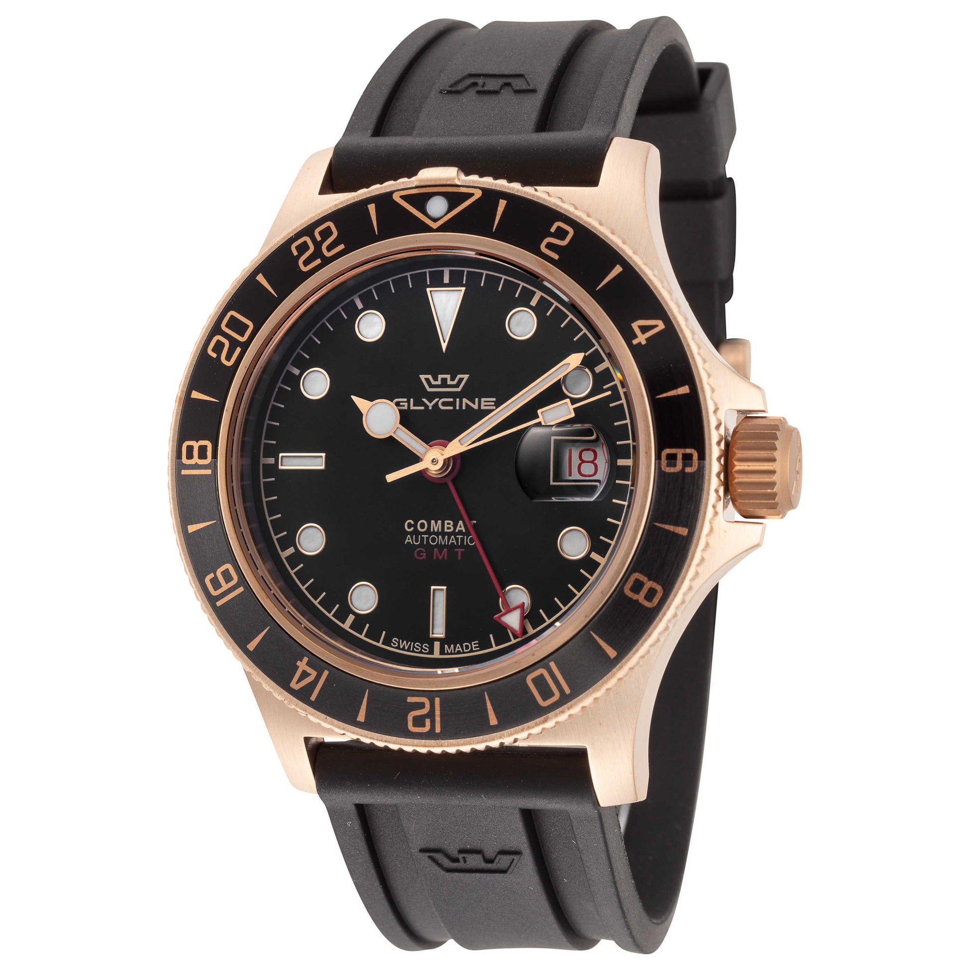 Front view of Glycine Combat Sub Sport 42 GMT Men's Automatic Watch GL0320