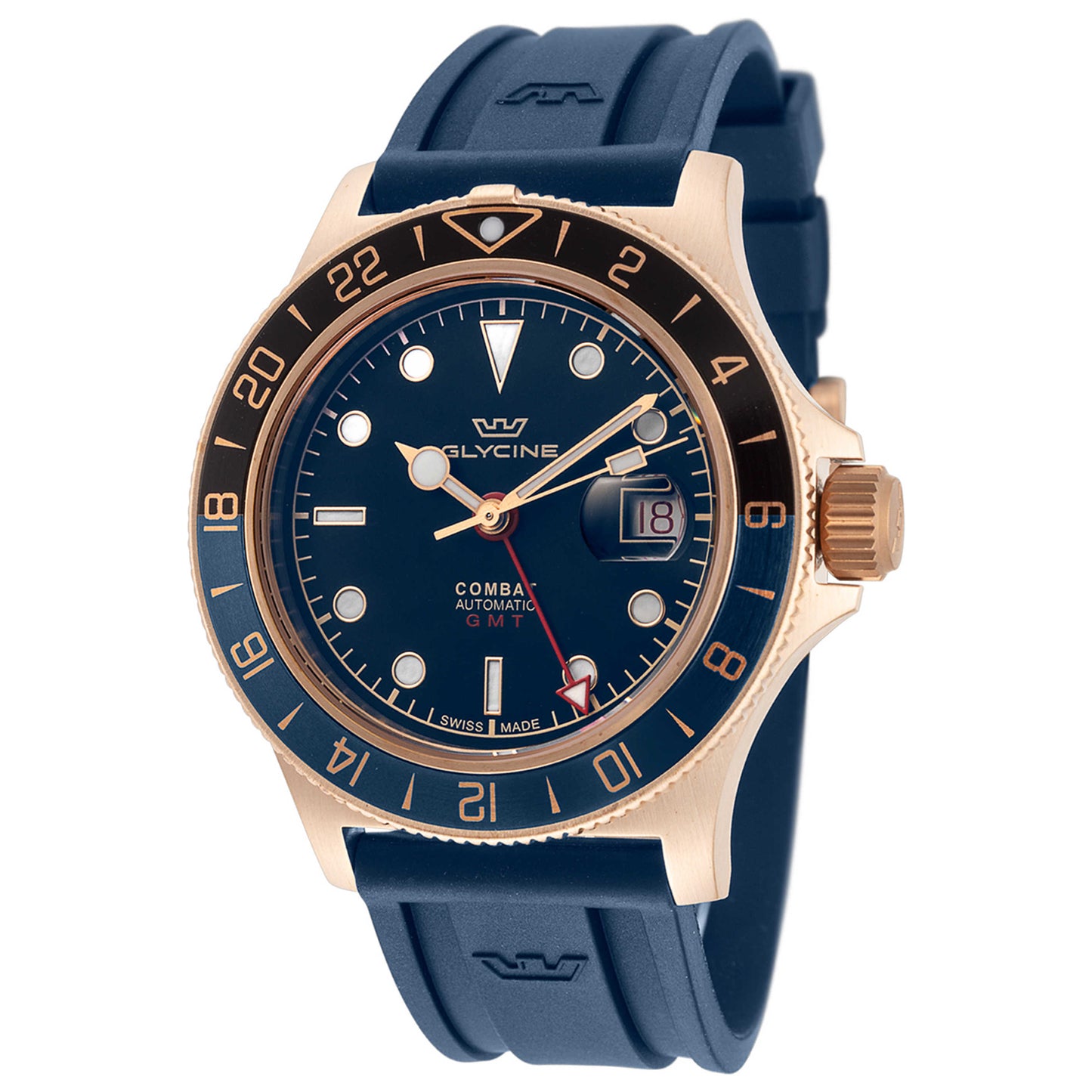Front view of Glycine Combat Sub Sport 42 GMT Men's Automatic Watch GL0321