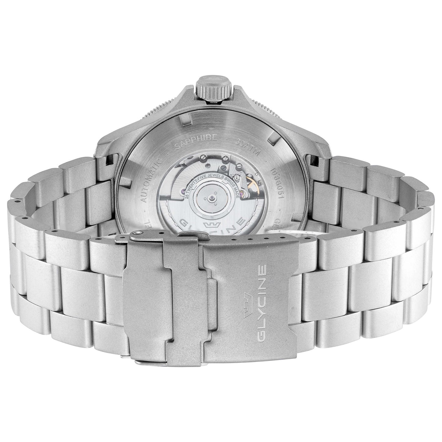 Back view of Glycine Combat Sub 46 GMT Men's Automatic Watch GL0330