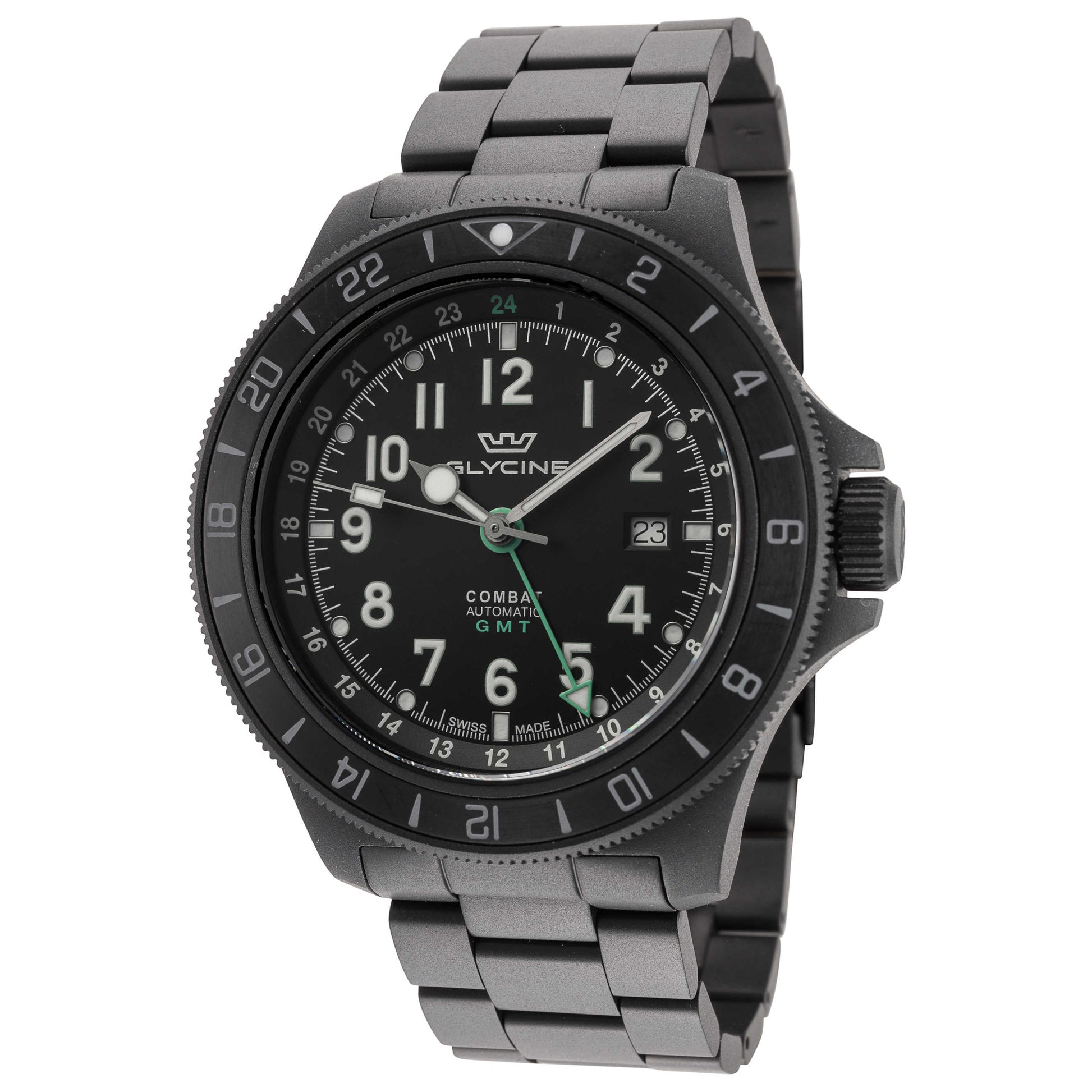 Front view of Glycine Combat Sub 46 GMT Men's Automatic Watch GL0332