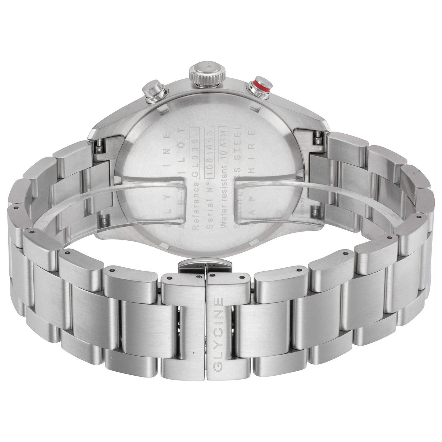 Back view of Glycine Airpilot Chrono 44 Men's Quartz Watch GL0354