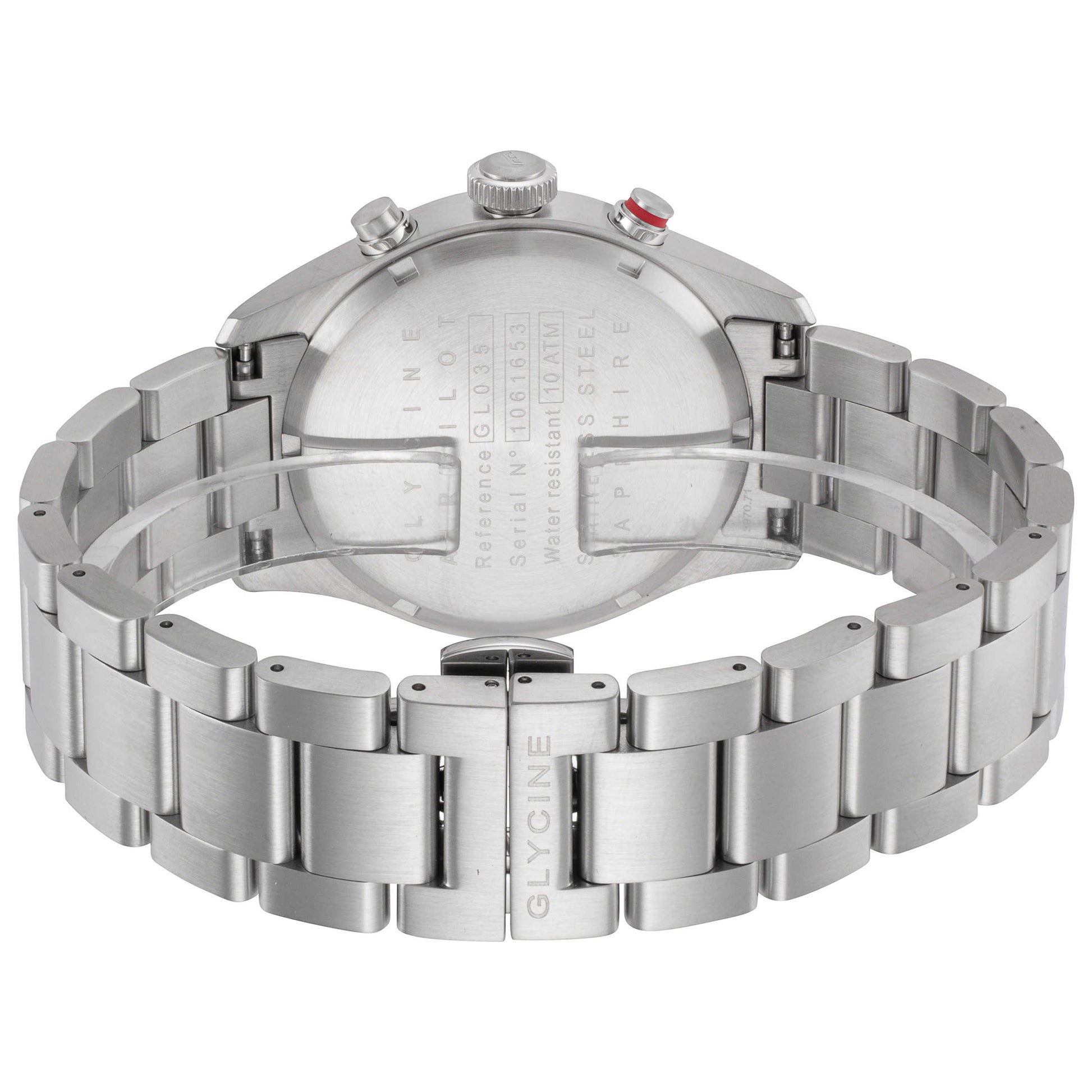 Back view of Glycine Airpilot Chrono 44 Men's Quartz Watch GL0355