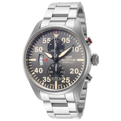 Front view of Glycine Airpilot Chrono 44 Men's Quartz Watch GL0356