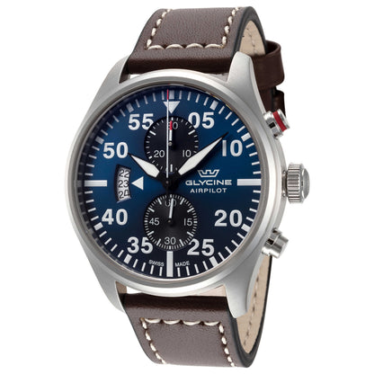 Front view of Glycine Airpilot Chrono 44 Men's Quartz Watch GL0357