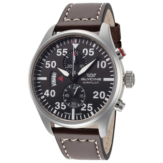 Front view of Glycine Airpilot Chrono 44 Men's Quartz Watch GL0358