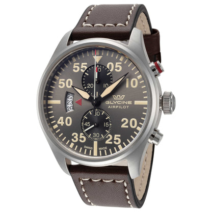 Front view of Glycine Airpilot Chrono 44 Men's Quartz Watch GL0359