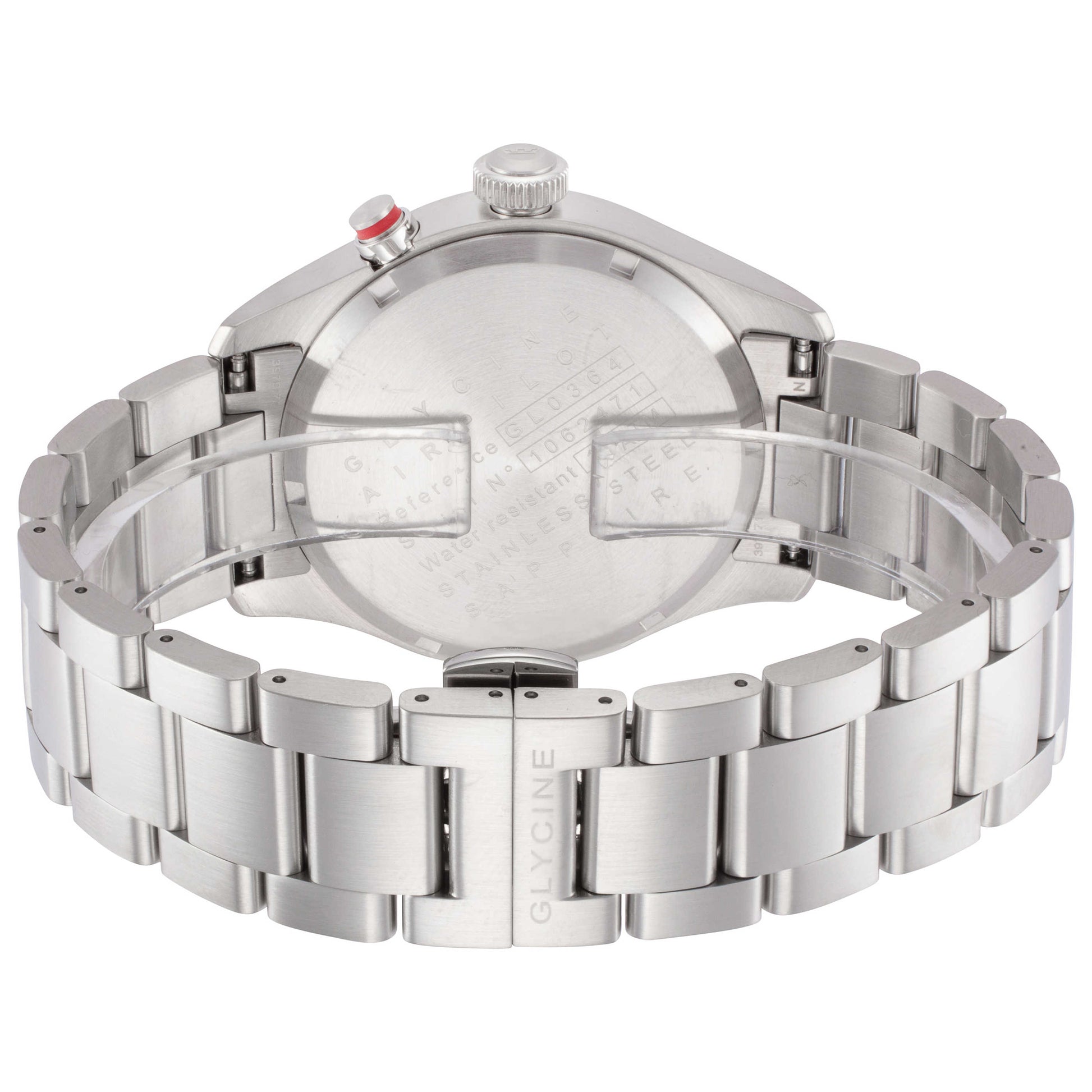 Back view of Glycine Airpilot Dual Time Men's Quartz Watch GL0362