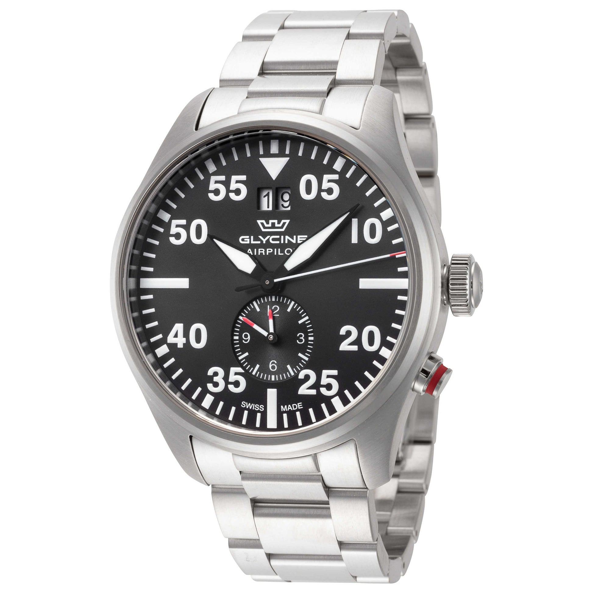 Front view of Glycine Airpilot Dual Time Men's Quartz Watch GL0363