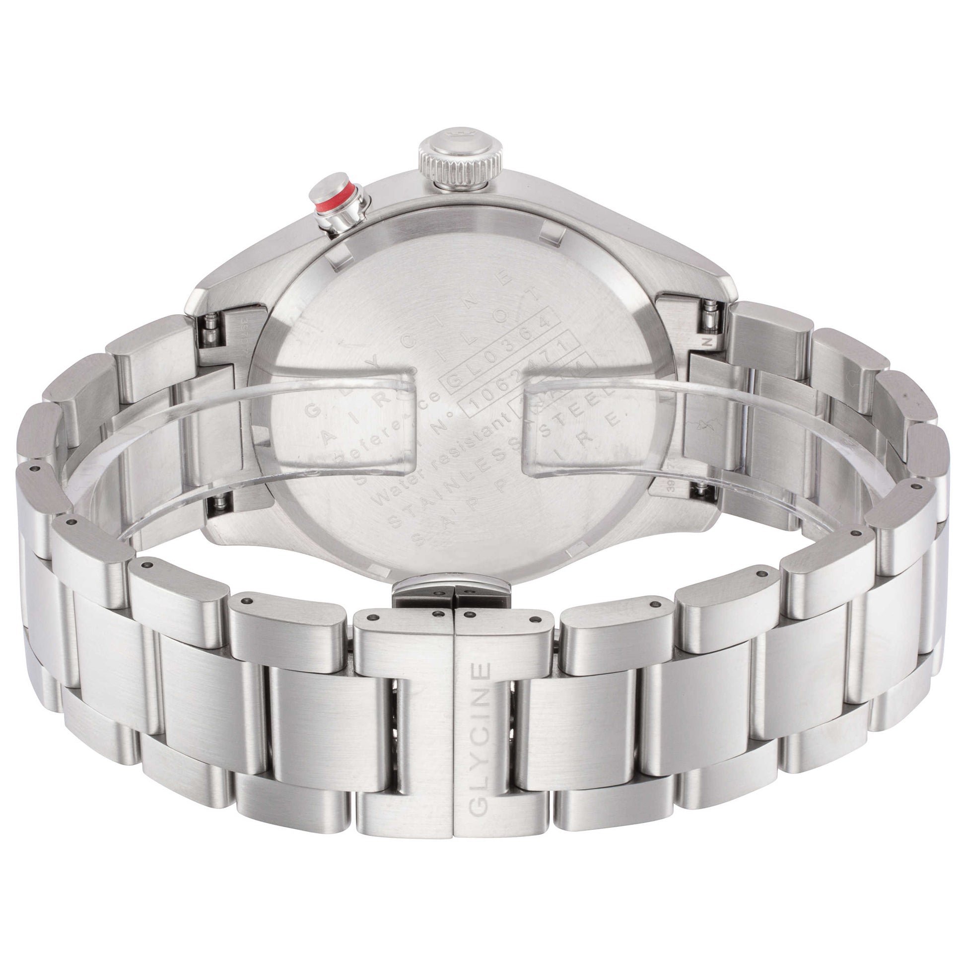 Back view of Glycine Airpilot Dual Time Men's Quartz Watch GL0364