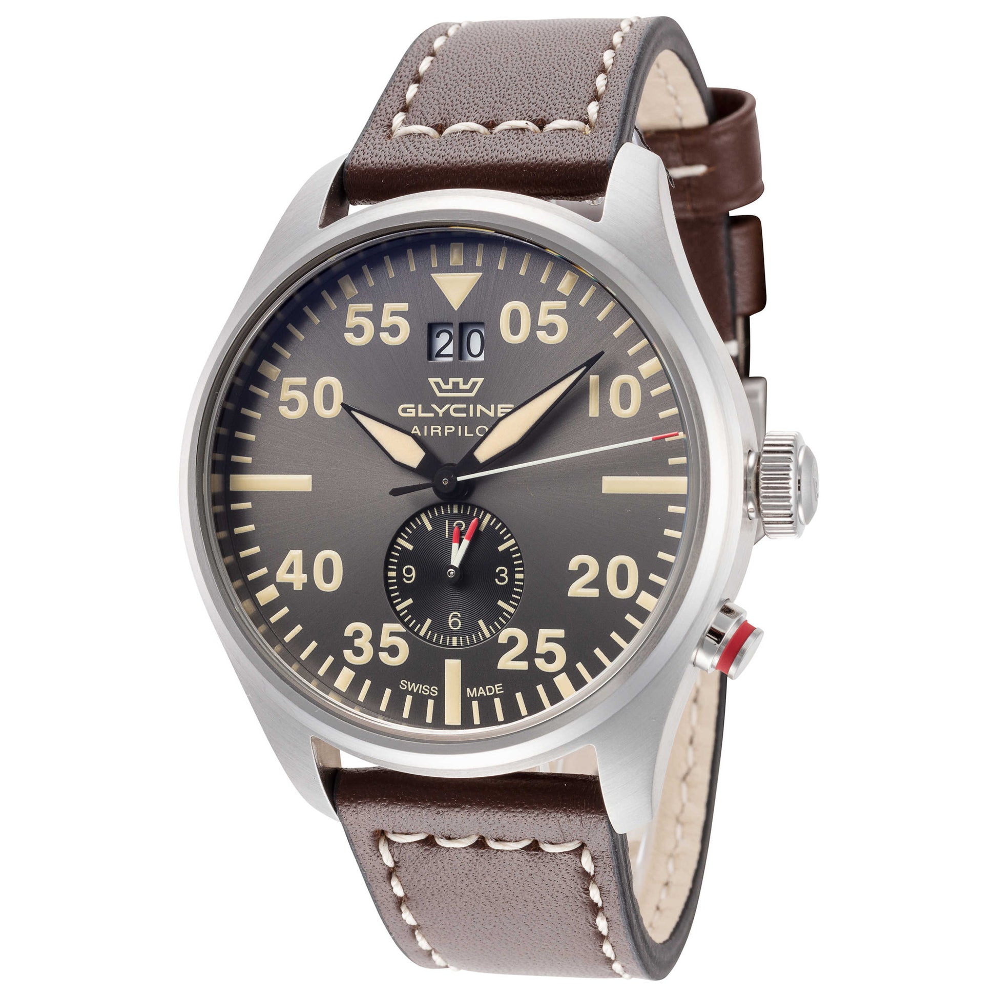 Front view of Glycine Airpilot Dual Men's Quartz Watch GL0367