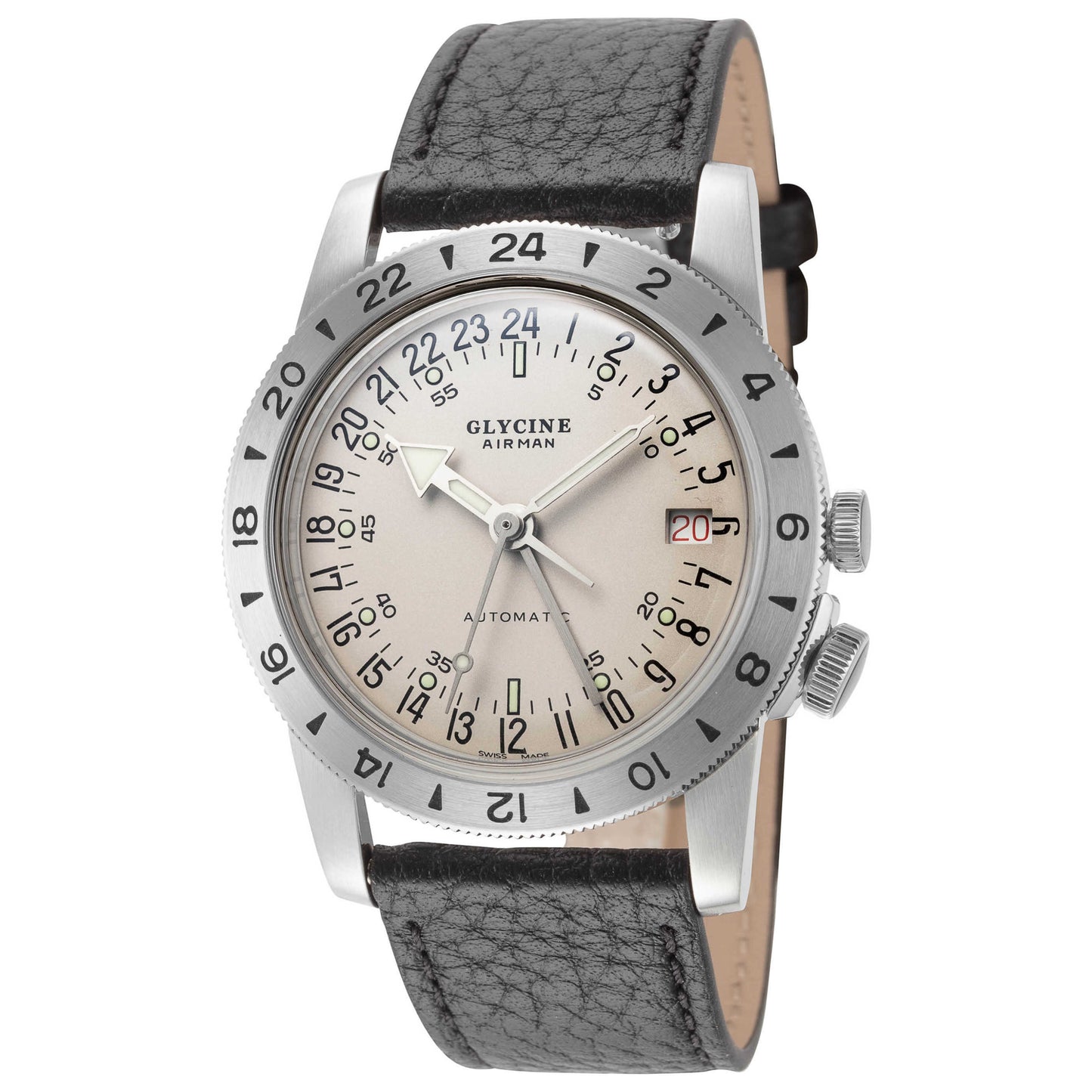 Front view of Glycine Airman No. 1 GMT Men's Automatic Watch GL0372