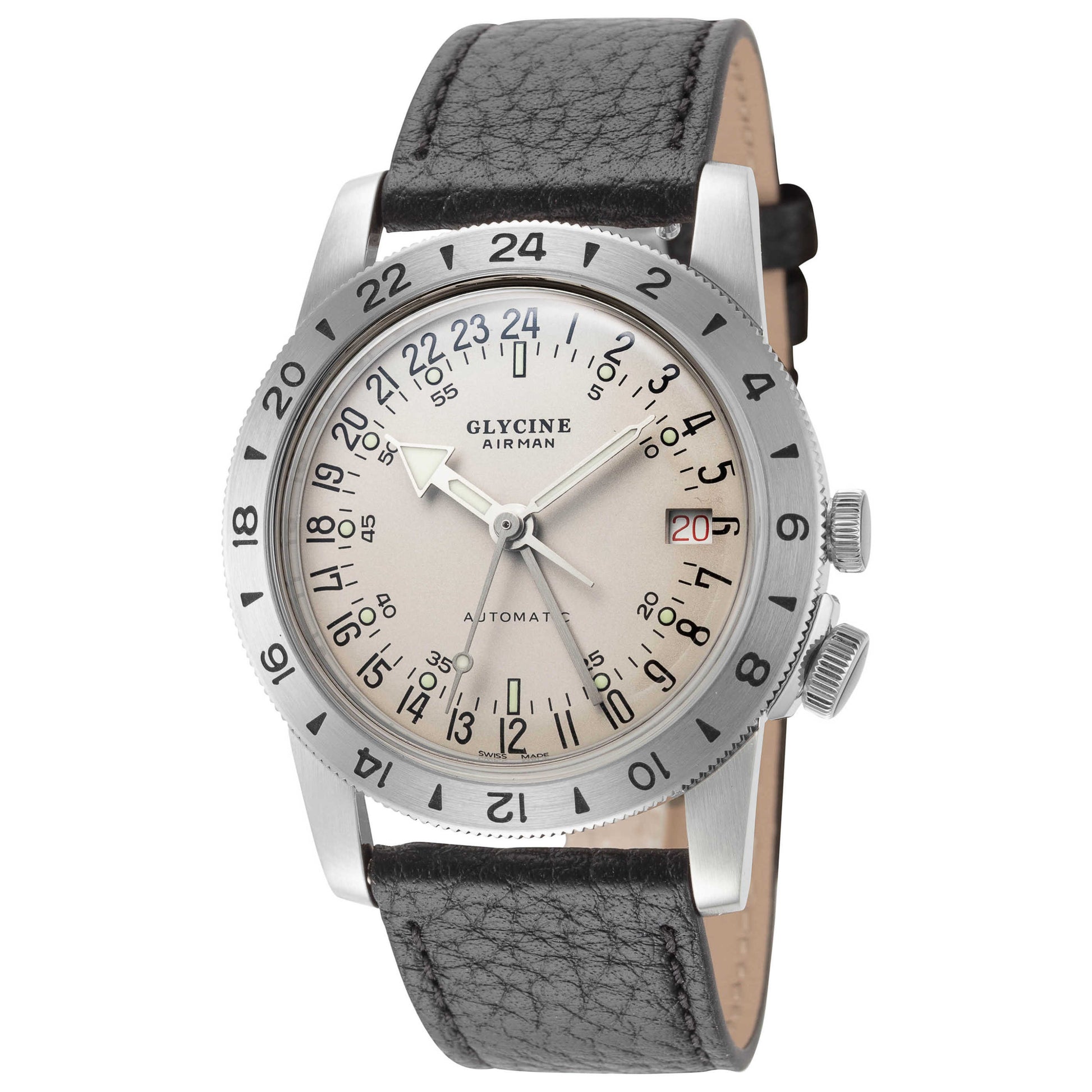 Front view of Glycine Airman No. 1 GMT Men's Automatic Watch GL0372