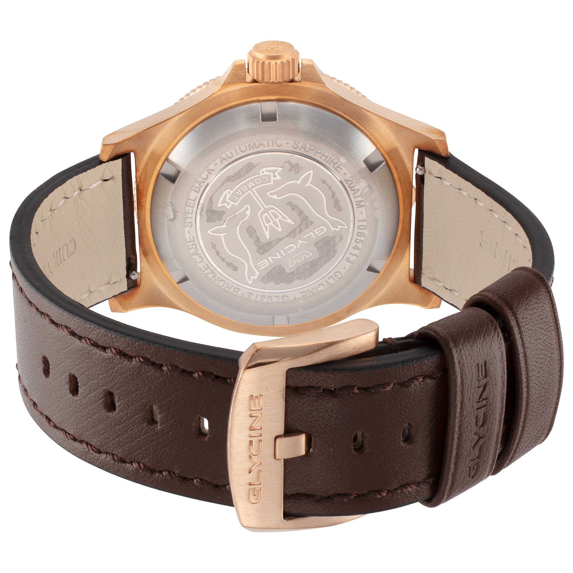 Back view of Glycine Combat Sub 42 Bronze Men's Automatic Watch GL0375