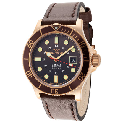 Front view of Glycine Combat Sub 42 Bronze Men's Automatic Watch GL0375