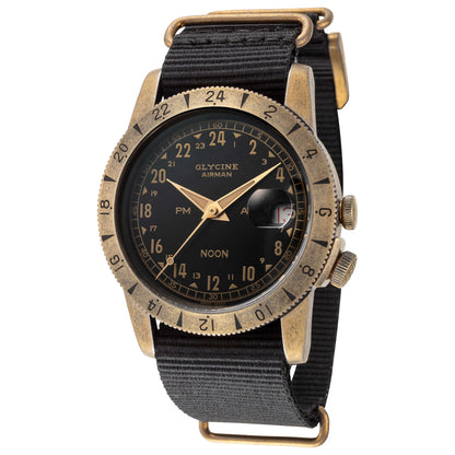 Front view of Glycine Airman Vintage Noon Men's Automatic Watch GL0379