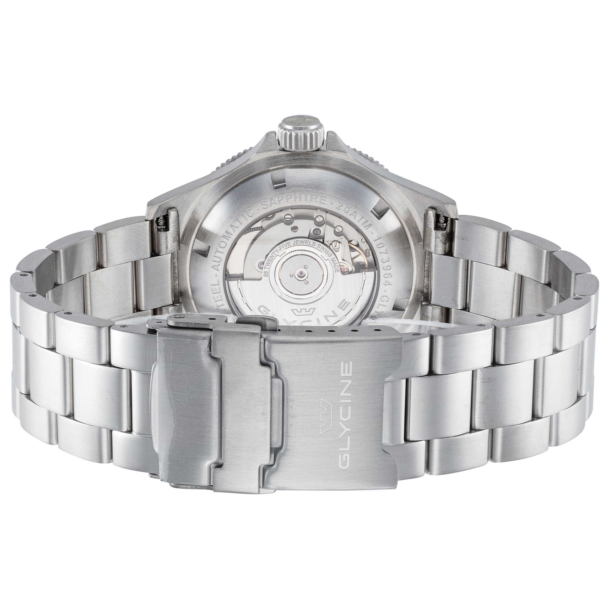 Back view of Glycine Combat Sub GMT 42 Men's Automatic Watch GL0380