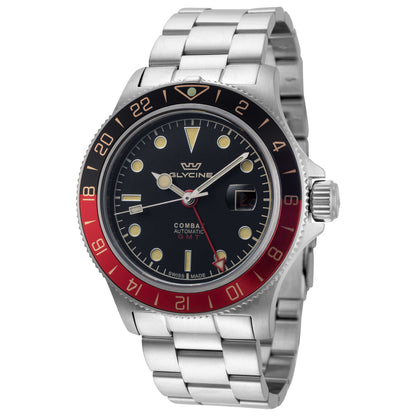 Front view of Glycine Combat Sub GMT 42 Men's Automatic Watch GL0380