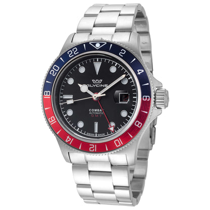 Front view of Glycine Combat Sub GMT 42 Men's Automatic Watch GL0381