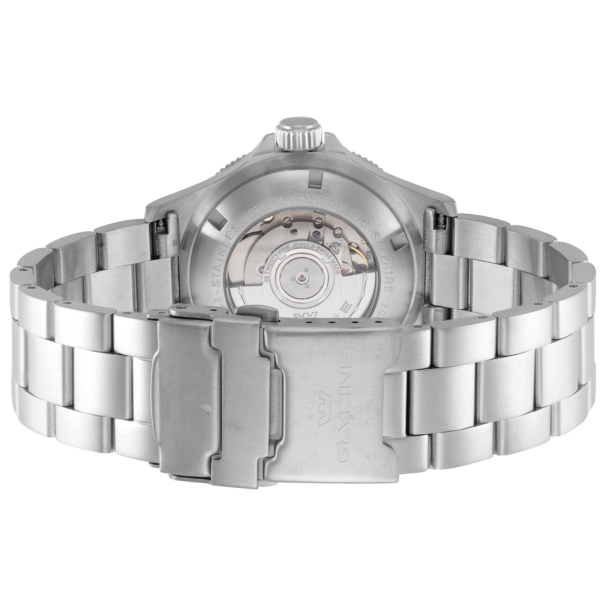 Back view of Glycine Combat Sub GMT 42 Men's Automatic Watch GL0383