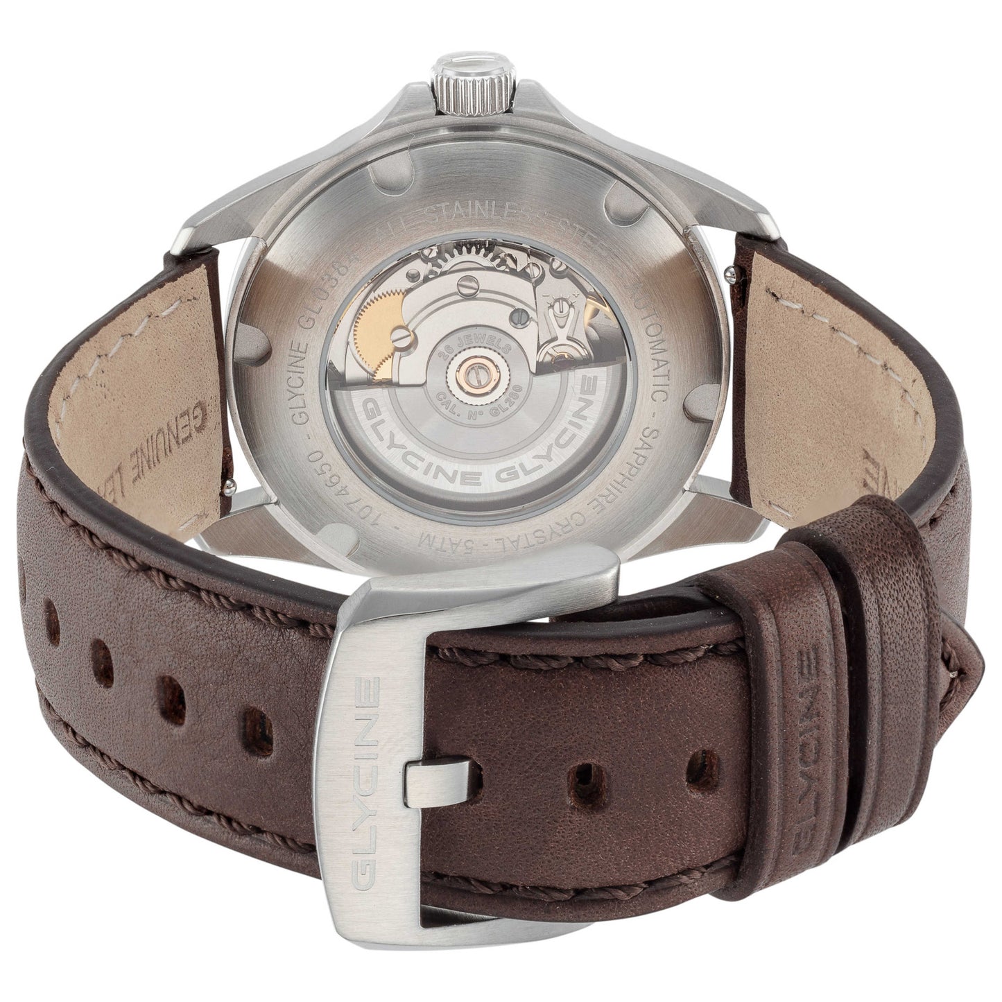 Back view of Glycine Combat Classic 40 Moonphase Men's Automatic Watch GL0384