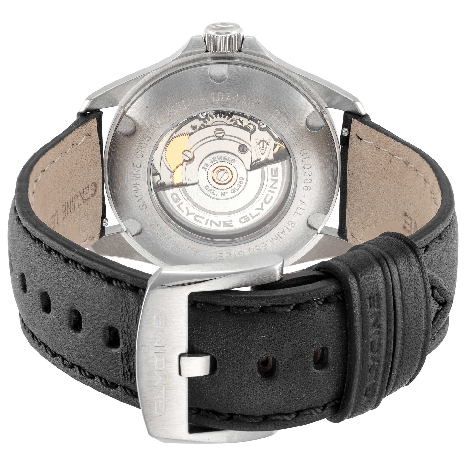 Back view of Glycine Combat Classic 40 Moonphase Men's Automatic Watch GL0386