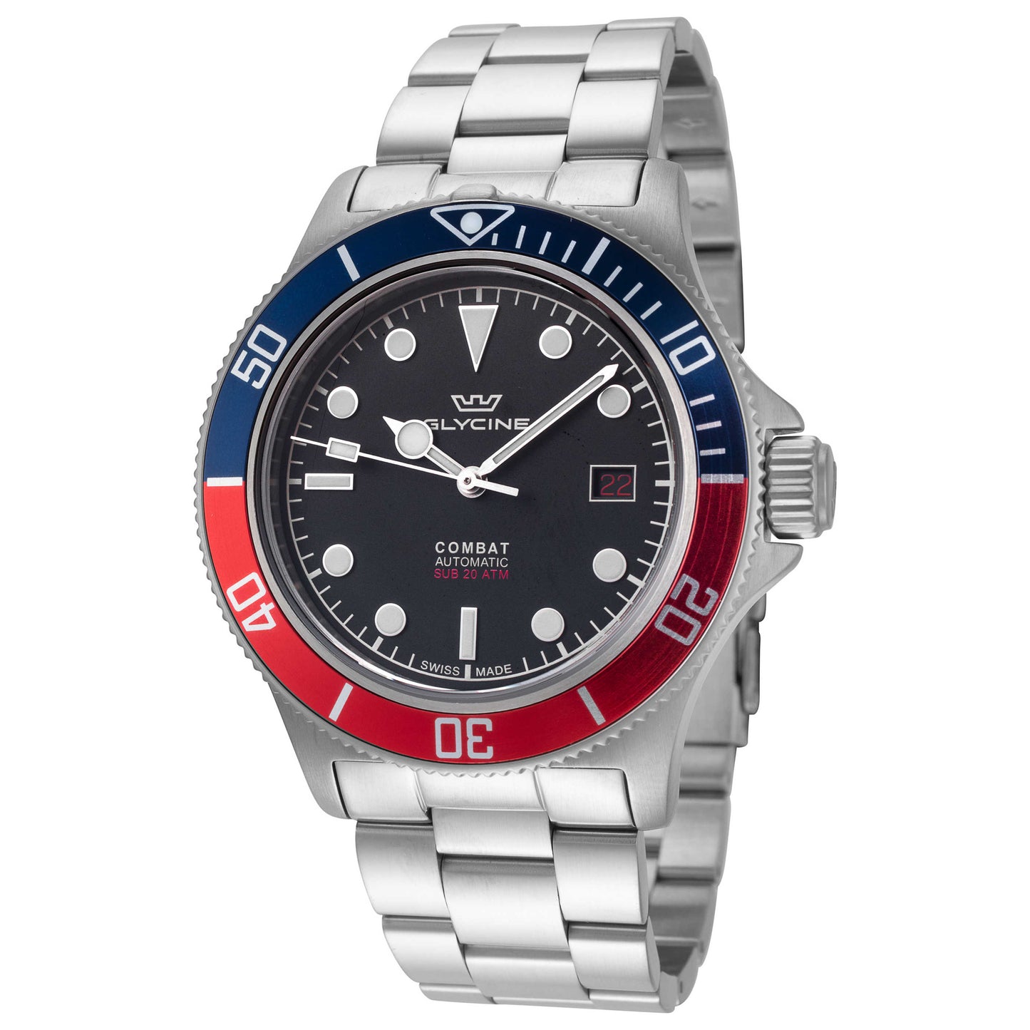 Front view of Glycine Combat Sub 42 Men's Automatic Watch GL0388