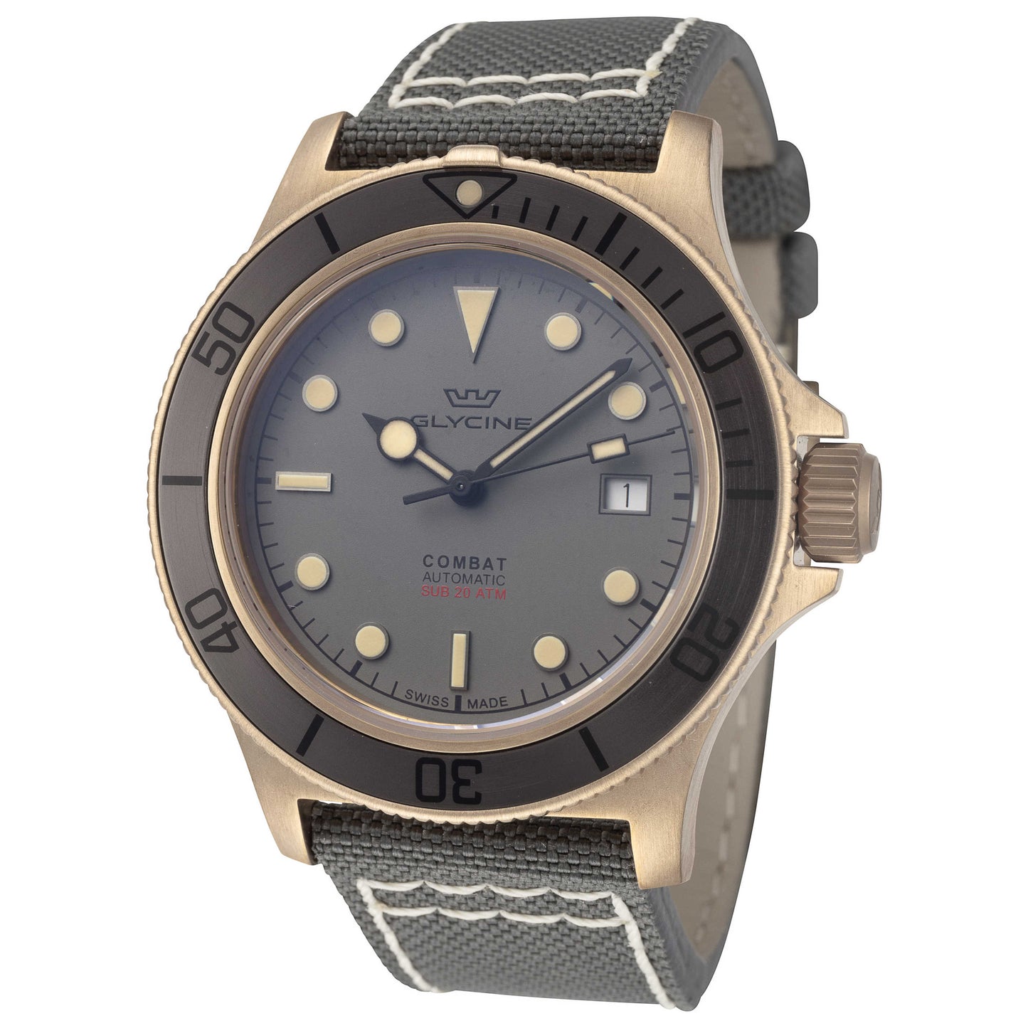 Front view of Glycine Combat Sub Sport Men's Automatic Watch GL0390