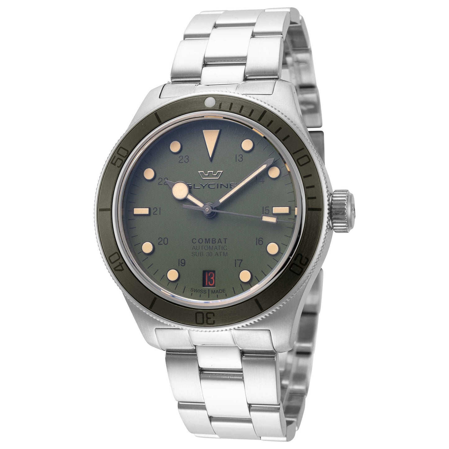 Front view of Glycine Combat Sub 36 Unisex Automatic Watch GL0394