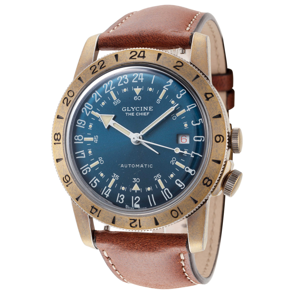 Front view of Glycine Airman The Chief Purist Men's Automatic Watch GL0414