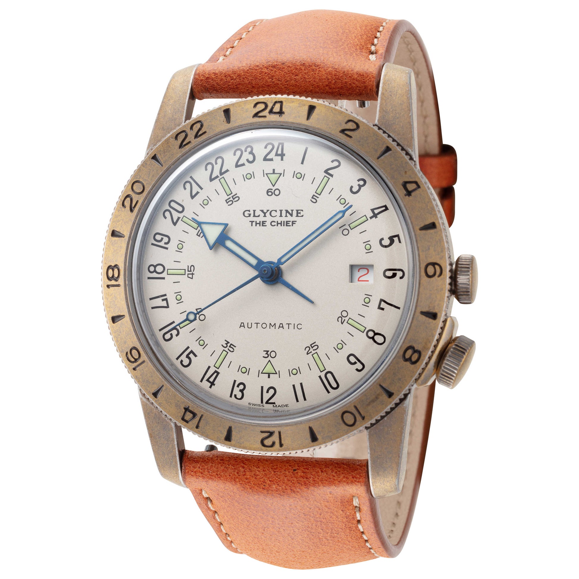 Front view of Glycine Airman The Chief Men's Automatic Watch GL0415