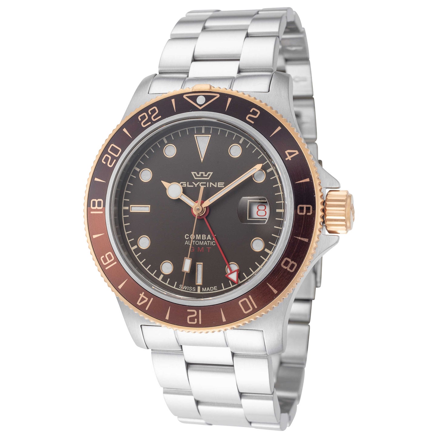 Front view of Glycine Combat Sub GMT 42 Men's Automatic Watch GL0422