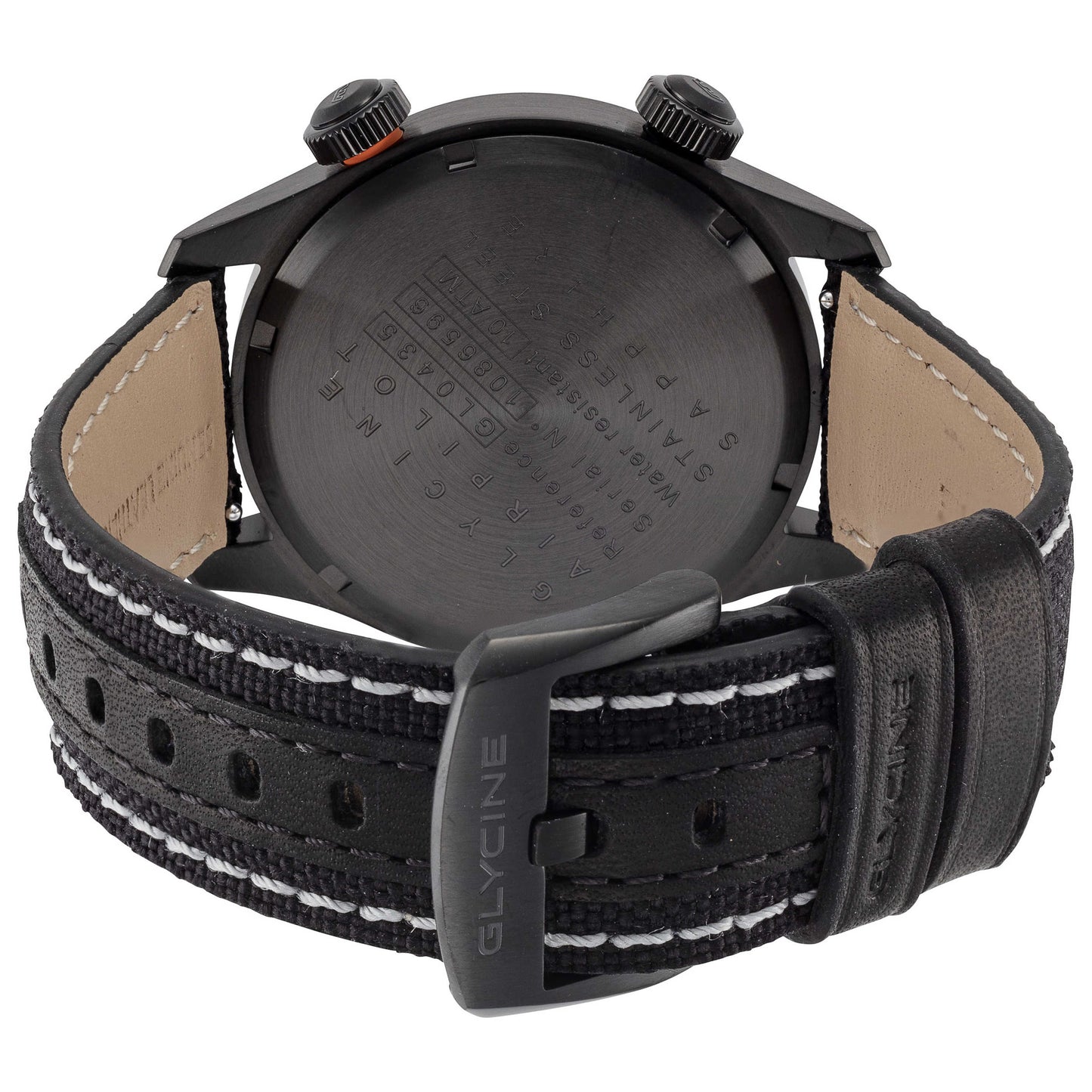 Back view of Glycine Airpilot GMT 44 Men's Quartz Watch GL0435