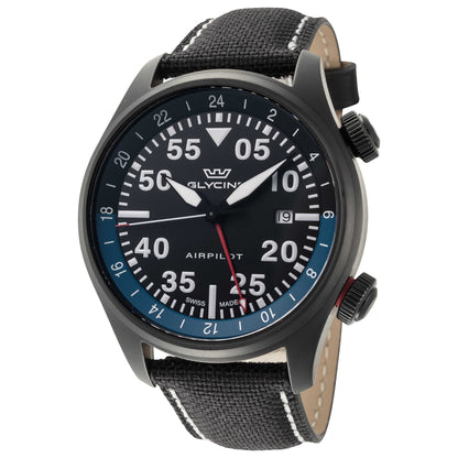 Front view of Glycine Airpilot GMT 44 Men's Quartz Watch GL0437